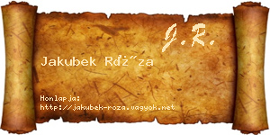 Jakubek Róza névjegykártya