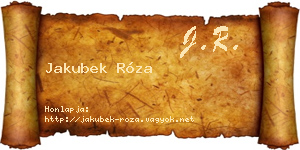 Jakubek Róza névjegykártya