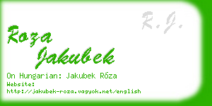 roza jakubek business card