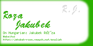 roza jakubek business card
